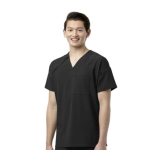 Polera clínica hombre, negra, Wonder Wink.